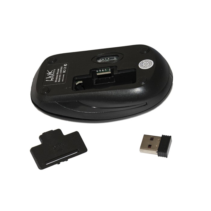 MOUSE WIRELESS 3 TASTI NERO RICEVITORE USB 1000 DPI