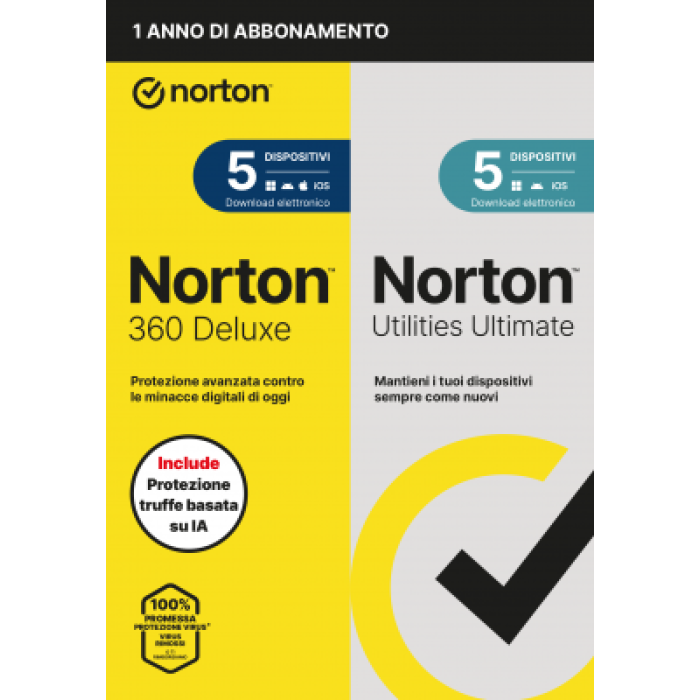 NORTON LIFELOCK 21483673 NORTON 360 DELUXE2026 ANTITRUFFA 5DEV 1Y UTILITIES