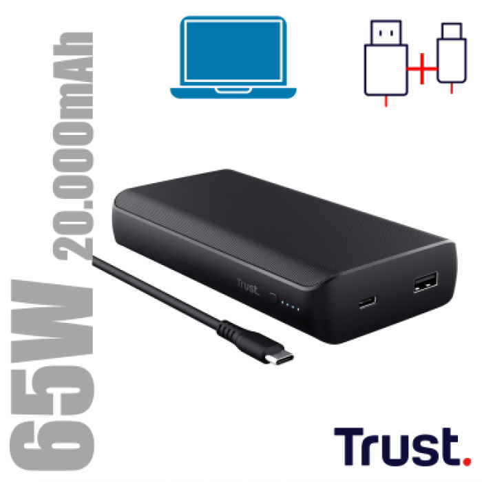 TRUST 23892 LARO 65W USB-C LAPTOP POWERBANK