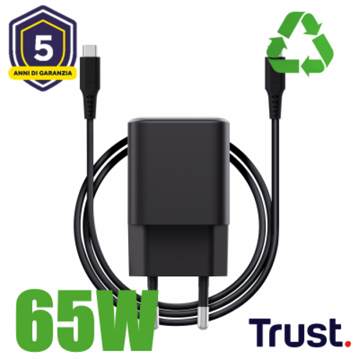 TRUST 26046 MAXO ULTRA-SMALL 65W USB-C GAN CHARGER