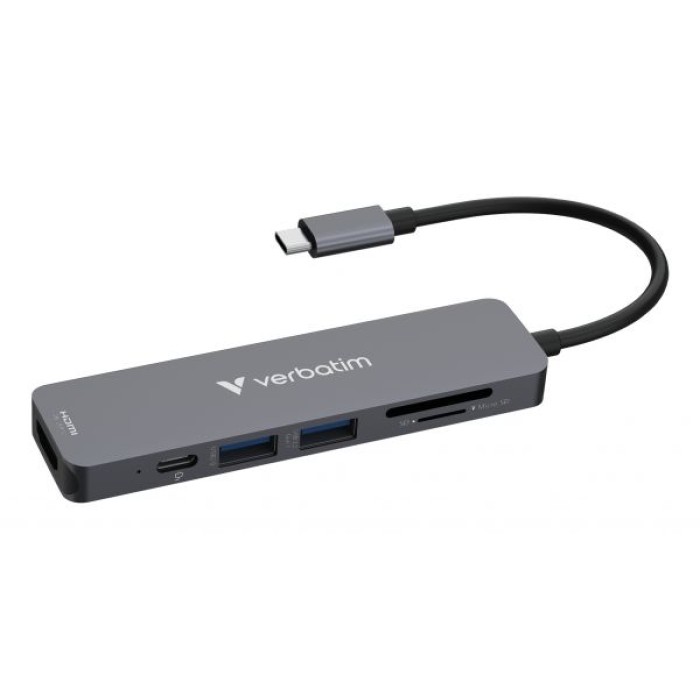 VERBATIM 32156 USB-C ESSENTIALS MULTIPORT HUB 6PORT + CARD READER