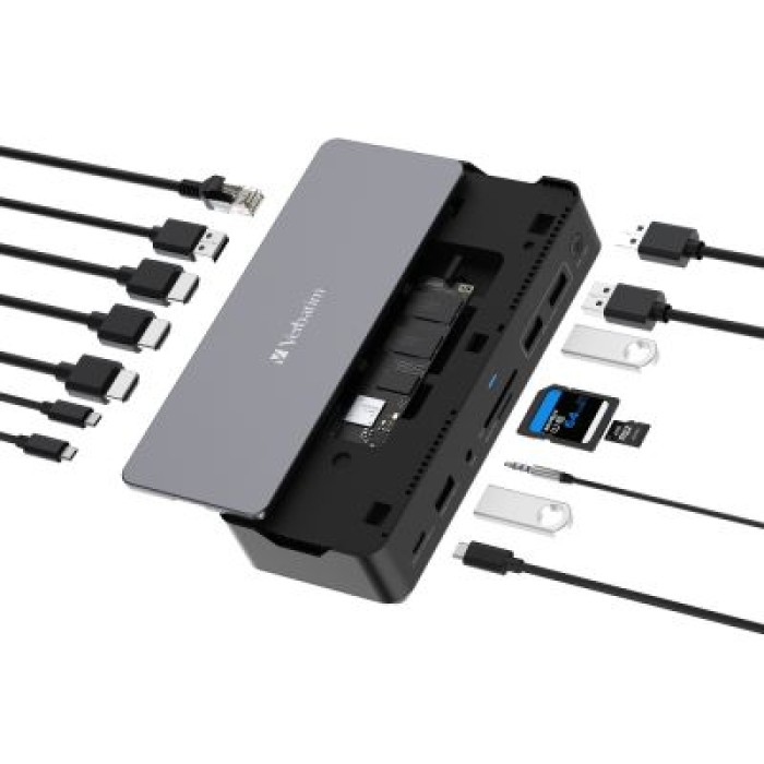 VERBATIM 32173 USB-C PRO DOCKING STATION 15 PORT WITH SSD SLOT