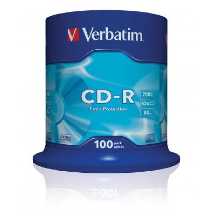 VERBATIM 43411 CD-R 700MB 52X EXTRA PROTECTION SURFACE (100 PACK)