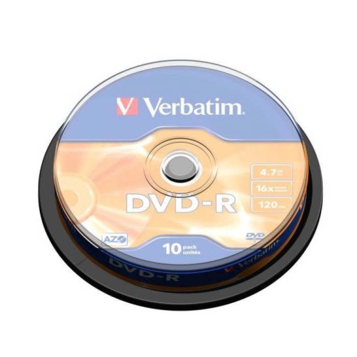 VERBATIM 43523 DVD-R AZO 4.7GB 16X MATT SILVER SURFACE (10 PACK)