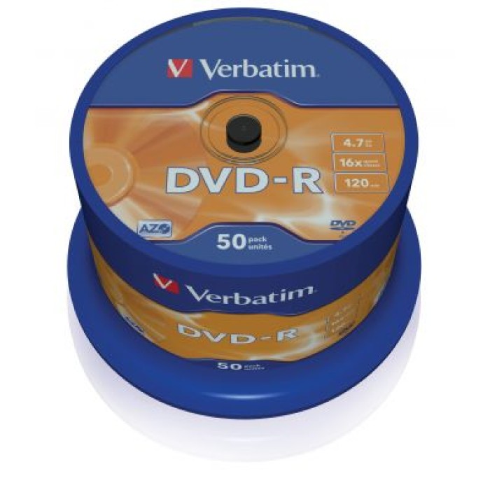 VERBATIM 43548 DVD-R AZO 4.7GB 16X MATT SILVER SURFACE (50 PACK)