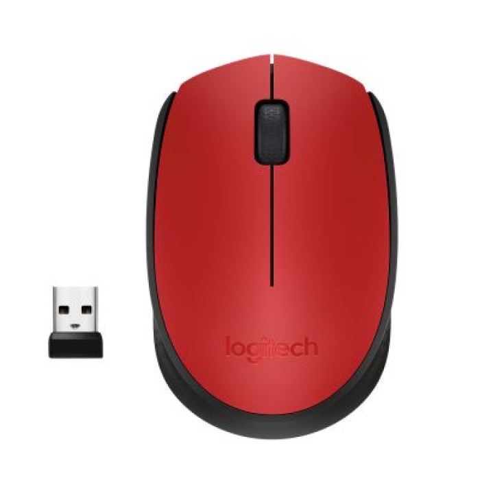 LOGITECH 910-004641 M171 WIRELESS MOUSE - RED-K - 2.4GHZ - CLAMSHELL