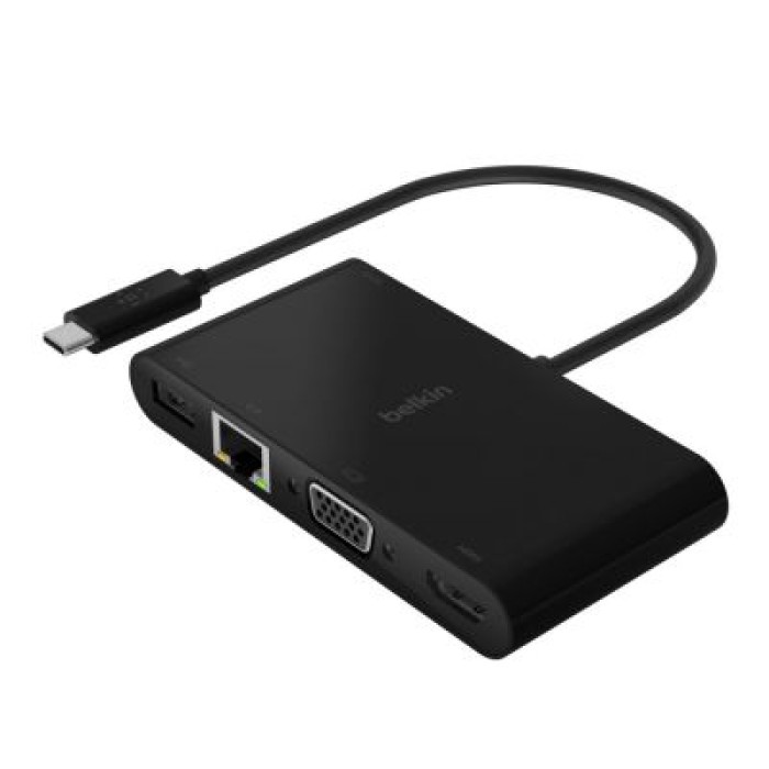 BELKIN AVC004BTBK ADATTATORE HUB USB-C HDMI VGA USB ETHERNET POWER