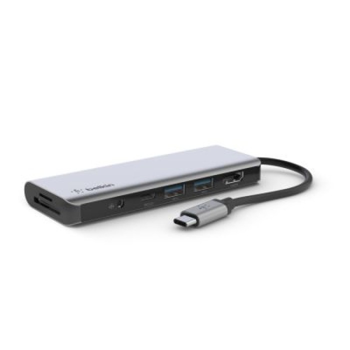 BELKIN AVC009BTSGY ADATTAT0RE HUB USB-C 7 IN 1 PD HDMI 3.5MM SD