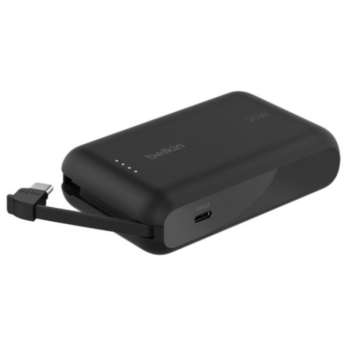 BELKIN BPB021HQBK 10K PD20W INTEGRATED USB-C CABLE POWER BANK. BLACK