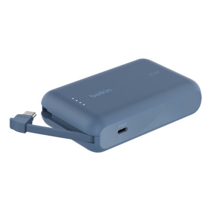 BELKIN BPB021HQBL 10K PD20W INTEGRATED USB-C CABLE POWER BANK. BLUE