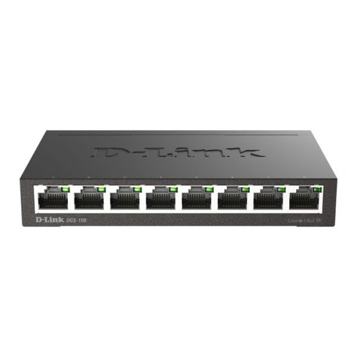 D-LINK DGS-108 SWITCH 8 PORTE GIGABIT ETHERNET - METAL HOUSING