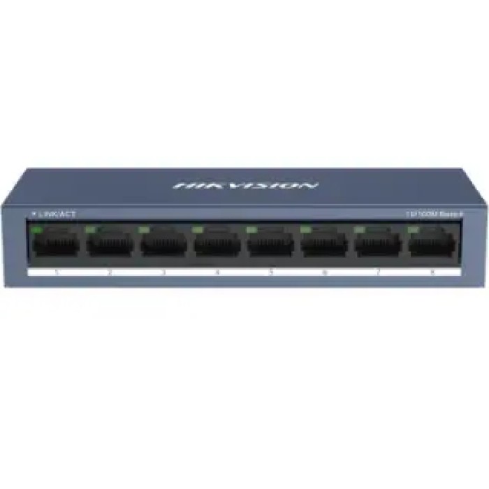HIKVISION DS-3E0108-O 8 10/100M RJ45 ports. Desktop Steel Case Unmanaged