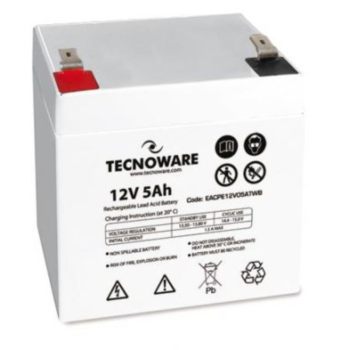 TECNOWARE EACPE12V05ATWB BATTERIA TECNOWARE 12VDC 5AH ERMETICA AL PIOMBO