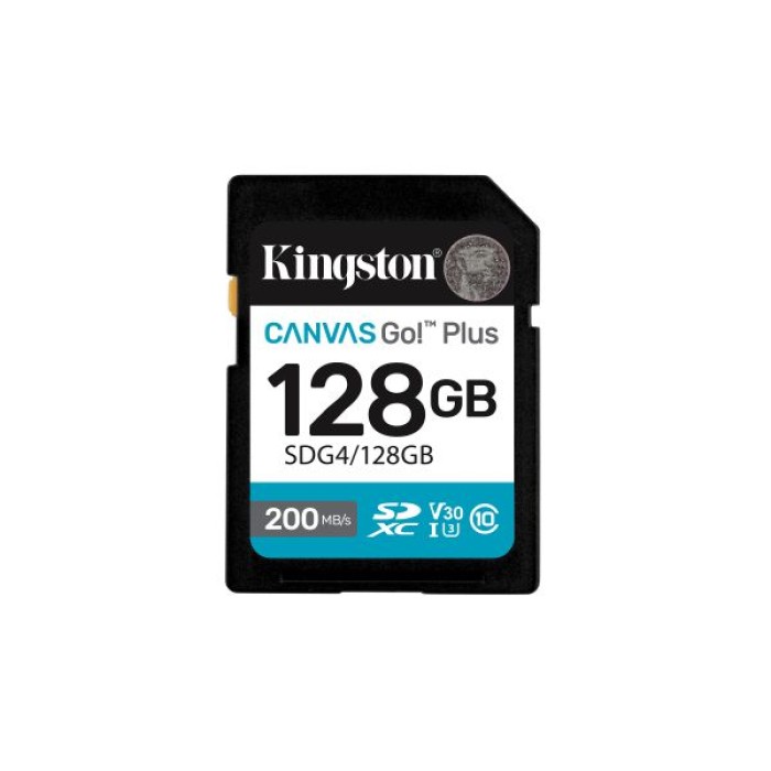 KINGSTON SDG4/128GB 128GB SDXC CANVASGOPLUS G4 200MB/S C10UHS-I U3 V30