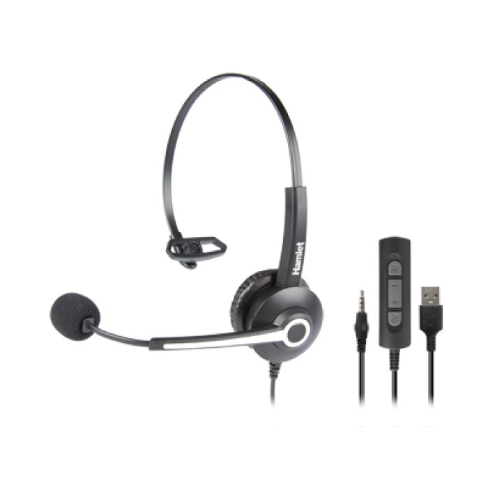 HAMLET HHEADM-UJM CUFFIA BUSINESS MONO AURALE USB E JACK