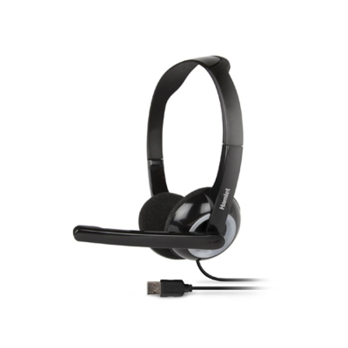 HAMLET HHEADMUS CUFFIA STEREO CON MICR. CONNESSIONE USB PER PC **