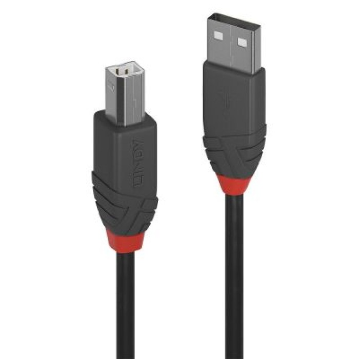LINDY LINDY36673 CAVO USB 2.0 TIPO A/B ANTHRA LINE. 2M