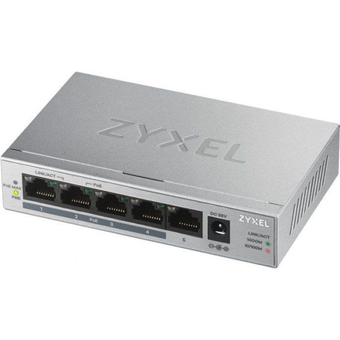 ZYXEL GS1005HP-EU0101F GS1005HP - SWITCH UNMANAGED. 5 PORTE GIGABIT