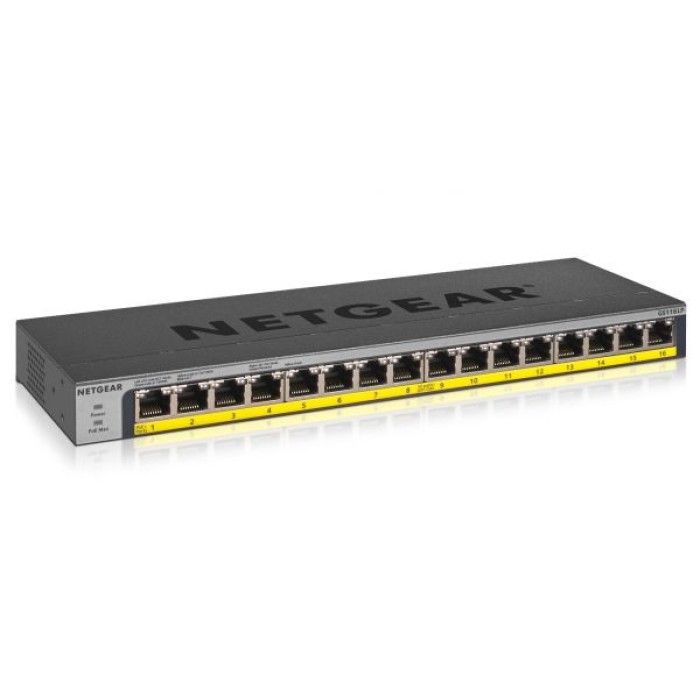 NETGEAR GS116LP-100EUS 16PT POE/POE+GIGABIT UNMANAGED SWCH