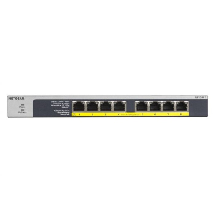 NETGEAR GS108LP-100EUS 8PT POE/POE+ GIGABIT UNMANAGED SWCH