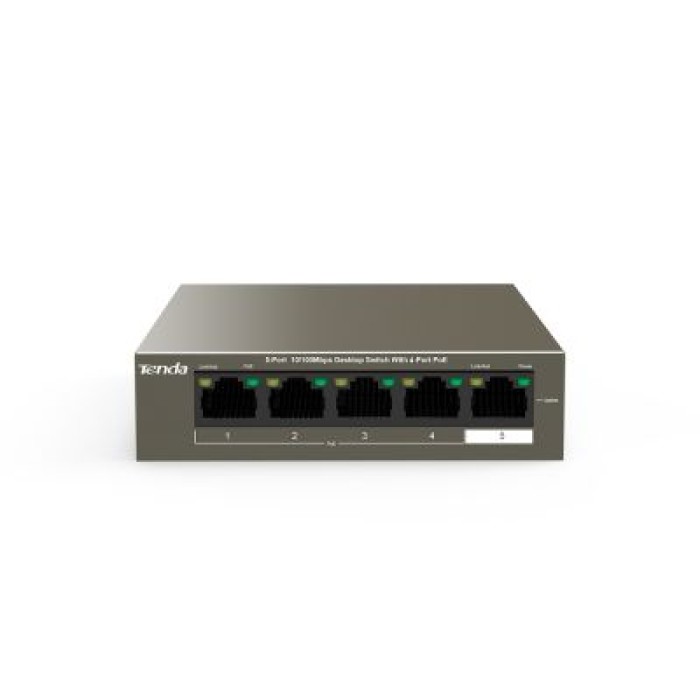 TENDA TEF1105P-4-63W SWITCH POE FAST 5 PORT