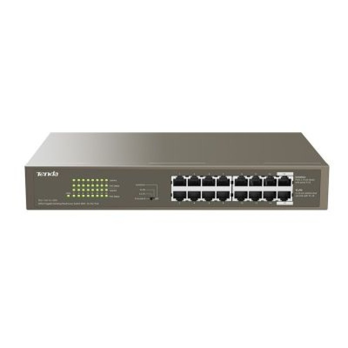 TENDA TEG1116P-16-150W SWITCH POE UNMANAGED 16 PORT. 16 POE