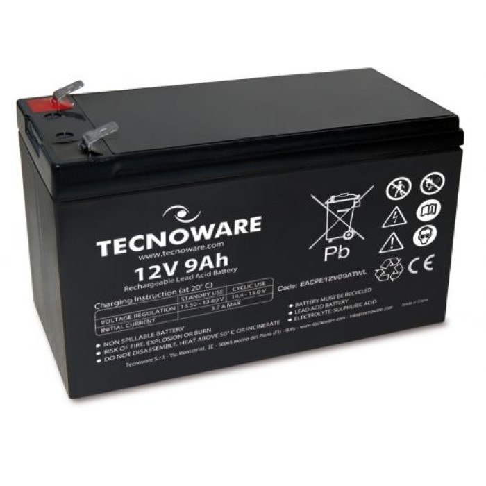TECNOWARE EACPE12V09ATWL BATTERIA TECNOWARE 12V 9AH FASTON 6.3MM LONG LIFE