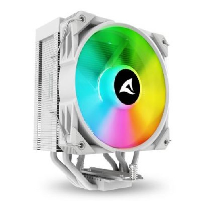 SHARKOON A40 RGB WHITE AIR COOLER 1X 120MM ARGB PWM FAN. DIRECT TOUCH. TDP 220W