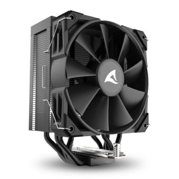 SHARKOON A50 BLACK AIR COOLER 1X 120MM PWM FAN. DIRECT TOUCH. TDP 230W