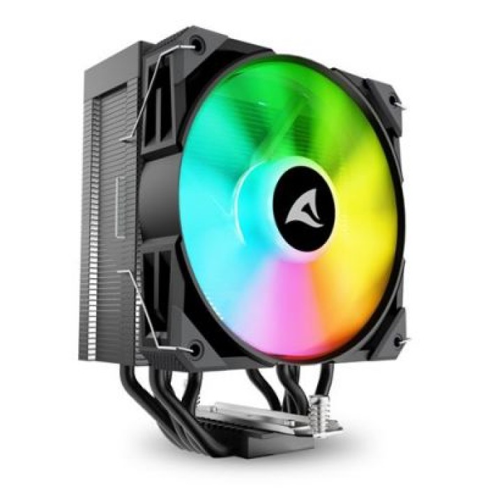 SHARKOON A50 RGB WHITE AIR COOLER 1X 120MM ARGB PWM FAN. DIRECT TOUCH. TDP 230W