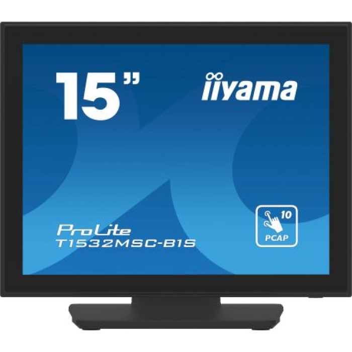IIYAMA T1532MSC-B1S 15  PCAP Bezel Free Front. 10P Touch. 1024x768.