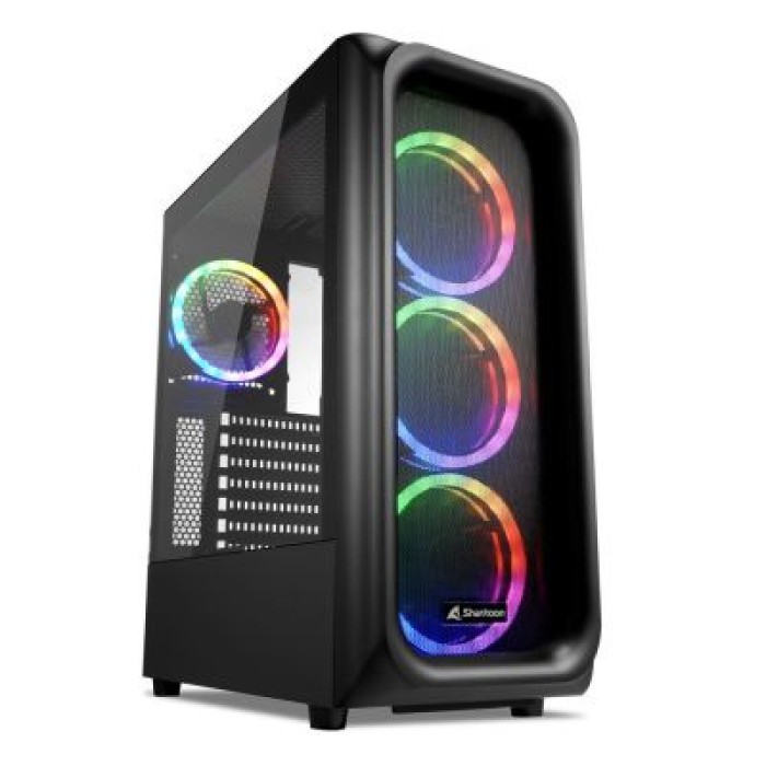 SHARKOON TK5M RGB 2XU3.1XTYPE-C.TEMP GLASS.4X120 ARGB. ARGB CTRL