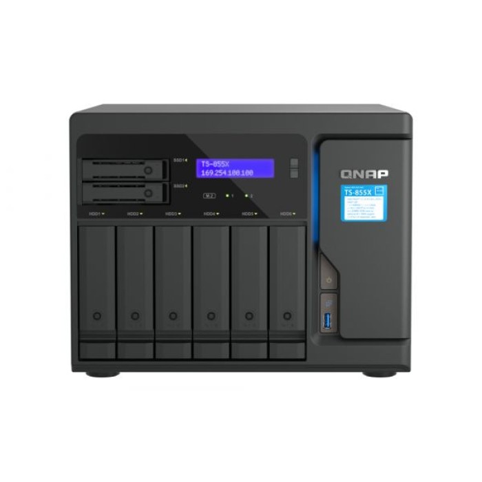 QNAP TS-855X-8G QNAP NAS QUTS HERO 6X3.5 + 2X2.5 BAY C5125 8GB