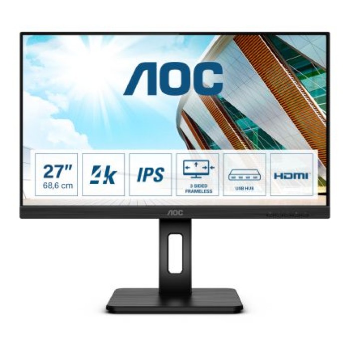 AOC U27P2 27  16:9 IPS HDMIX2 DPX1 3840X2160 60HZ MULTIMED