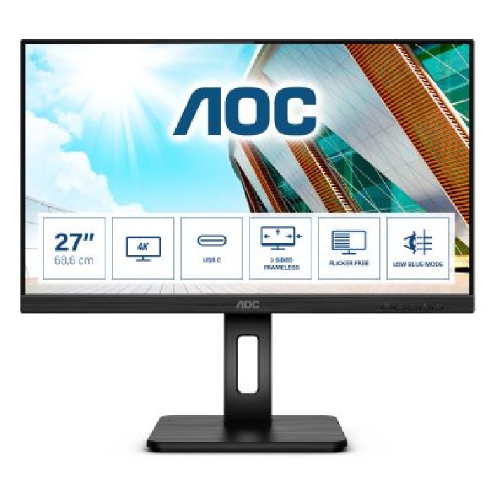 AOC U27P2CA 27  3840X2160 UHD HDMI/DP/USB-C(DP ALT MODE)