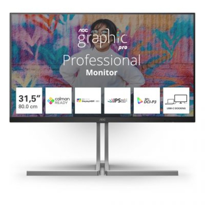 AOC U32U3CV 32  16:9 NANO IPS 3840X2160 HDMIX2 DPX1 USB A/C